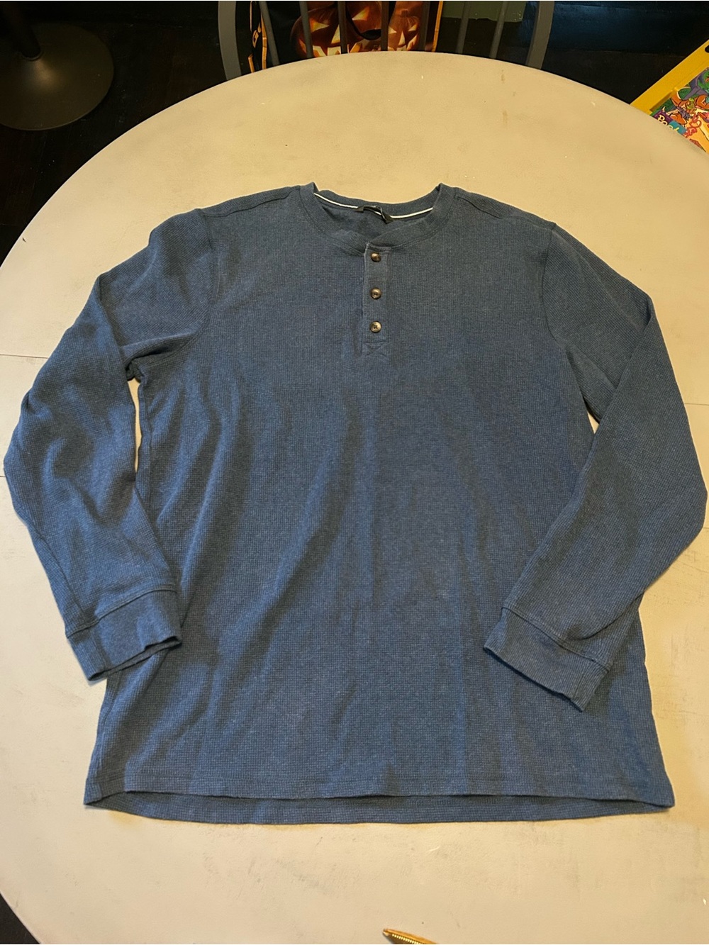 Classic Men's Long Sleeve Henley - Blue